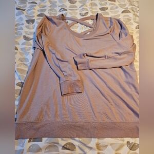 Lavender Long Sleeve Top with Crisscross Back